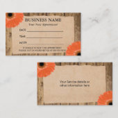 素朴な花のサロンのスパのマッサージのアポイントメント 予約カード (正面/裏面)