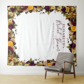 素朴な花のブライダルシャワーの写真撮影用背景 タペストリー (インサイチュ(横))
