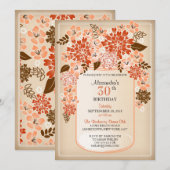 素朴な花のメーソンジャーの羊皮紙の誕生日2 招待状 (正面/裏面)