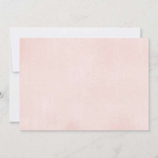 素朴な花のリースのピンクの最初聖餐の写真 招待状 (裏面)