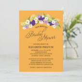 素朴な花のリースのブライダルシャワー 招待状 (スタンド正面)