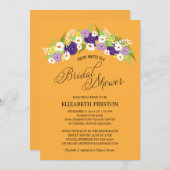 素朴な花のリースのブライダルシャワー 招待状 (正面/裏面)