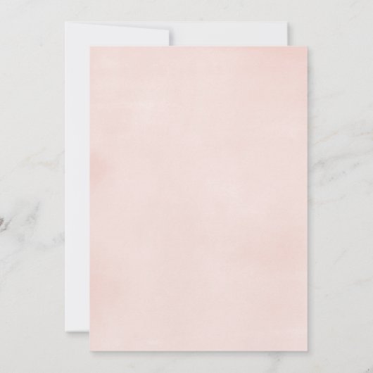 素朴な花のリースの赤面のピンクの白い女の子の洗礼 招待状 (裏面)