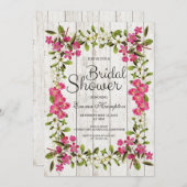 素朴な花のヴィンテージのブライダルシャワーの招待 招待状 (正面/裏面)
