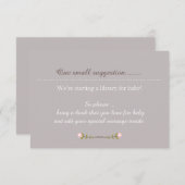 素朴な花の女の子のベビーシャワーのノートの挿入物 エンクロージャーカード (正面/裏面)