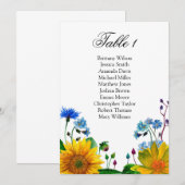 素朴な花の席次表 ウェディングテーブルプラン 招待状 (正面/裏面)