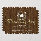 素朴な花の引っ越し祝いパーティーのパーティの招待状 招待状 (正面/裏面)