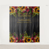 素朴な花の木のウェディングフォトブースの背景 タペストリー (正面)