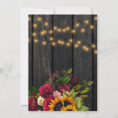 素朴な花の木のバーガンディー冬のカップルシャワー 招待状 (裏面)