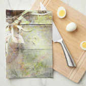 素朴な花の木製の穀物の雄鹿のスカルの(雄ジカの)枝角 キッチンタオル (四つ折り)