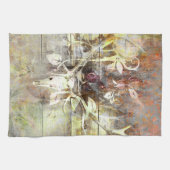 素朴な花の木製の穀物の雄鹿のスカルの(雄ジカの)枝角 キッチンタオル (横)