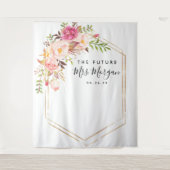 素朴な花の未来のミセス ブライダルシャワー 背景 タペストリー (正面)