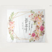 素朴な花の未来のミセス ブライダルシャワー 背景 タペストリー (正面(横))