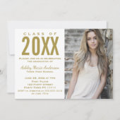 素朴な花の水彩画　卒業パーティーの写真 招待状 (正面)