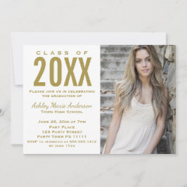 素朴な花の水彩画　卒業パーティーの写真 招待状