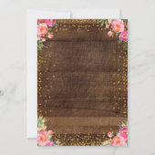 素朴な花の洗礼の招待状の女の子 招待状 (裏面)