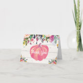 素朴な花の秋のカボチャの感謝カード サンキューカード (正面)