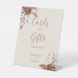 素朴な花の秋のカードとギフト 台座サイン