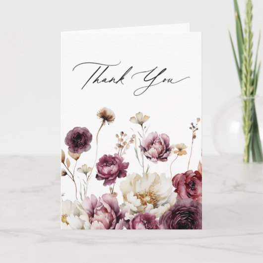 素朴な花の豊かさの感謝カード サンキューカード (正面)