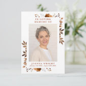 素朴な花の追悼 葬儀 祈りの写真カード (スタンド正面)