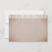 素朴な花の飾りのメイソンジャー　ヴィンテージの麻の生地の披露宴 招待状 (裏面)