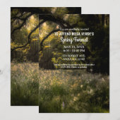 素朴な花の魔法の森の木の春のフォーマル 招待状 (正面/裏面)
