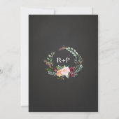 素朴な花の黒板結婚式招待状 招待状 (裏面)