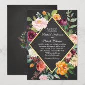 素朴な花の黒板結婚式招待状 招待状 (正面/裏面)