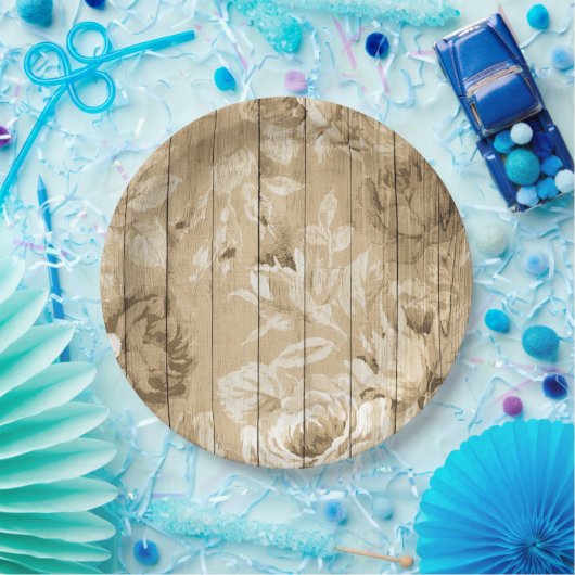 素朴な花柄の色彩の鮮やかな木製の使い捨て可能な紙皿 ペーパープレート (パーティー)