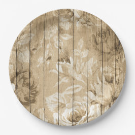 素朴な花柄の色彩の鮮やかな木製の使い捨て可能な紙皿 ペーパープレート