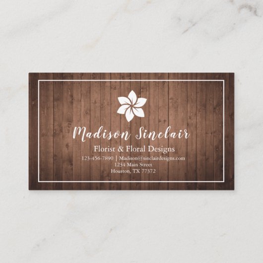 素朴な花柄の花屋の名刺 名刺 (裏面)