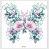 素朴な花柄の蝶のデザイン シール (シート)