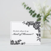 素朴な花柄はです名誉カードの私の女中決定します 招待状 (スタンド正面)