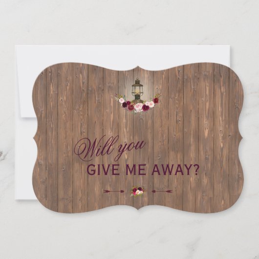 素朴な花模様の古いランタンの引き離しはしてくれる? 招待状 (正面)