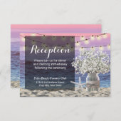 素朴な花瓶のスターフィッシュビーチウェディングパーティー 招待状 (正面/裏面)