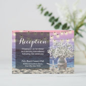 素朴な花瓶の星型貝殻ビーチウェディングパーティー 招待状 (スタンド正面)