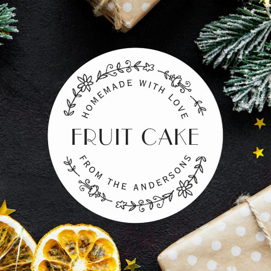 素朴な花輪のホリデー・ベーキング・ギフト ラウンドシール