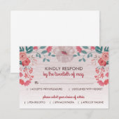 素朴な花3.5" x 5" RSVPの応答カード 出欠カード (正面/裏面)