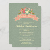 素朴な花|のブライダルシャワーの招待状 招待状 (正面/裏面)