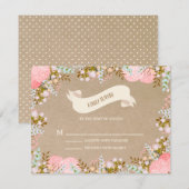 素朴な花|の結婚の応答カード 出欠カード (正面/裏面)