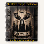 素朴な芸術的木の背景にムースの彫刻 ノートブック (正面)