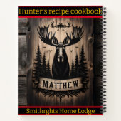 素朴な芸術的木の背景にムースの彫刻 ノートブック (裏面)