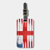 素朴な英国の米国旗 ラゲッジタグ (正面縦)