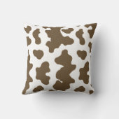 素朴な茶色と白のカウプリントカントリーウェスタン クッション (裏面)