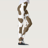 素朴な茶色と白のカウプリントカントリーウェスタン レギンス (右)