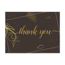 素朴な茶色と白の感謝のポストカード