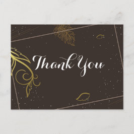素朴な茶色と白の感謝 ポストカード