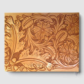 素朴な茶色のカウボーイスタイルの西部革製品 ゲストブック (裏面)