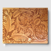 素朴な茶色のカウボーイスタイルの西部革製品 ゲストブック (正面)