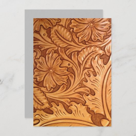 素朴な茶色のカウボーイスタイルの西部革製品 サンキューカード (正面/裏面)